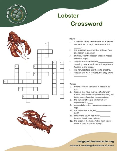 Female lobster crossword clue 4 letters - All crossword answers with 3-5 Letters for lobster trap found in daily crossword puzzles: NY Times, Daily Celebrity, Telegraph, LA Times and more. Search for crossword clues on crosswordsolver.com